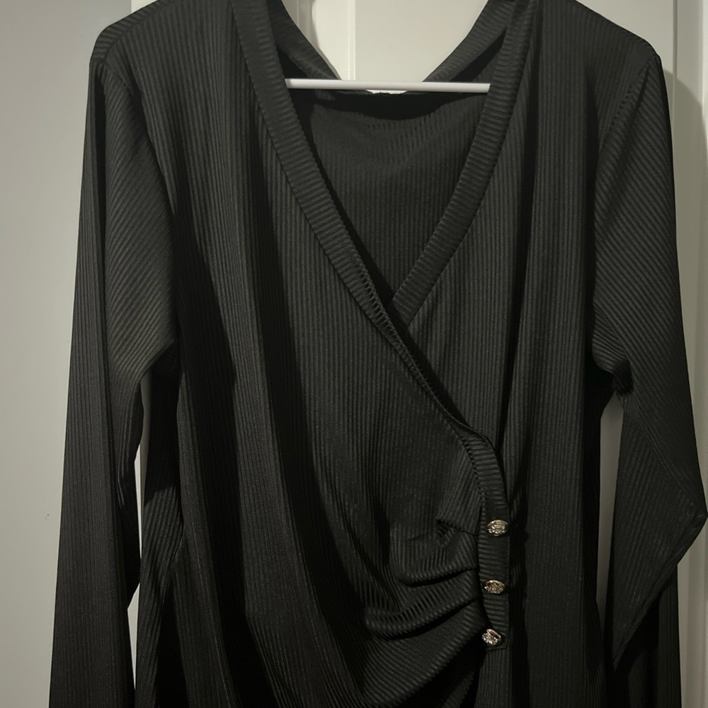 Elegant Black Wrap Top
